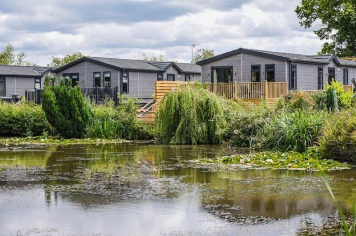 Vale of York lodges viewed from lake edge