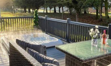 Hot tub and decking at Malton Grange