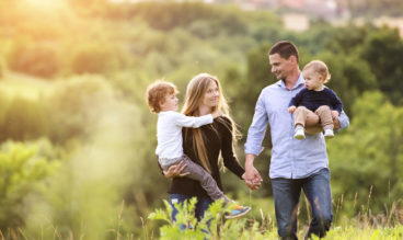 Young Family in Field