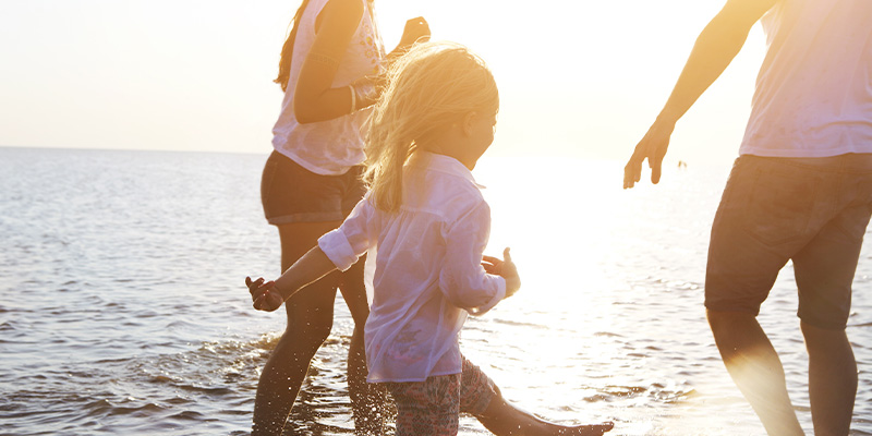 Family by the coast