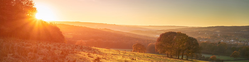 Sunset overlooking Yorkshire Countryside