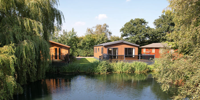 view from decking onto lake at Manor Park